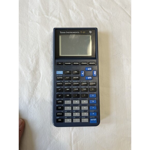 Texas Instrument TI 81 Graphing Calculator Blue Cover Tested School Math - Picture 5 of 7